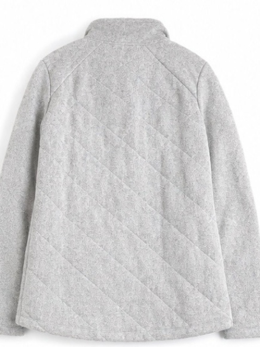 The North Face Women’s XL Gray Quilted Full Zip Fleece Jacket - Picture 2 of 7